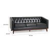 Vella Sofa Pull Point Style Back 81 Inch Tufted Black Faux Leather By Casagear Home BM320521