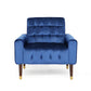 Covia Accent Club Chair Waffle Stitch Navy Blue Velvet Gold Tip Legs By Casagear Home BM320525