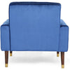 Covia Accent Club Chair Waffle Stitch Navy Blue Velvet Gold Tip Legs By Casagear Home BM320525