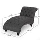 Curb Chaise Lounger 64 Inch Button Tufted Diamond Stitch Charcoal Gray By Casagear Home BM320531