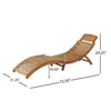 Hanie Foldable Chaise Lounger Outdoor Open Slatted in Brown Acacia Wood By Casagear Home BM320533