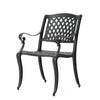 Cay Outdoor Dining Chair Set of 2 Mesh Style Back Black Cast Aluminium By Casagear Home BM320542