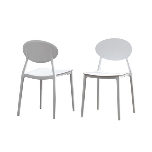 Corie Outdoor Patio Chair Set of 2, Midcentury Modern Style, White Finish By Casagear Home