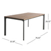 Outdoor Dining Table 70 Inch Brown Wood Gray Weather-Resistant Aluminium By Casagear Home BM320551