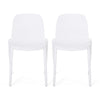 Outdoor Patio Chair Set of 2, Perforated Ergonomic, Weather Resistant White By Casagear Home