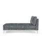 Yeni Chaise Lounger 66 Inch Modern Bracket Iron Legs Soft Gray Fabric By Casagear Home BM320560