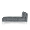 Yeni Chaise Lounger 66 Inch Modern Bracket Iron Legs Soft Gray Fabric By Casagear Home BM320560