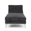 Yeni Chaise Lounge 66 Inch Modern Bracket Iron Legs Soft Black Fabric By Casagear Home BM320561