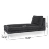 Yeni Chaise Lounge 66 Inch Modern Bracket Iron Legs Soft Black Fabric By Casagear Home BM320561