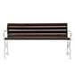 Outdoor Bench 61 Inch Brown Acacia Wood with White Metal Ornate Frame By Casagear Home BM320563