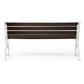 Outdoor Bench 61 Inch Brown Acacia Wood with White Metal Ornate Frame By Casagear Home BM320563