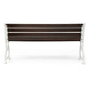 Outdoor Bench 61 Inch Brown Acacia Wood with White Metal Ornate Frame By Casagear Home BM320563