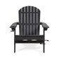 Outdoor Adirondack Chair with Cupholders Foldable Dark Gray Wood Finish By Casagear Home BM320566