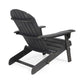 Outdoor Adirondack Chair with Cupholders Foldable Dark Gray Wood Finish By Casagear Home BM320566