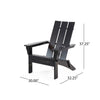 Foldable Outdoor Adirondack Chair Rustic Black Steel and Acacia Wood By Casagear Home BM320571