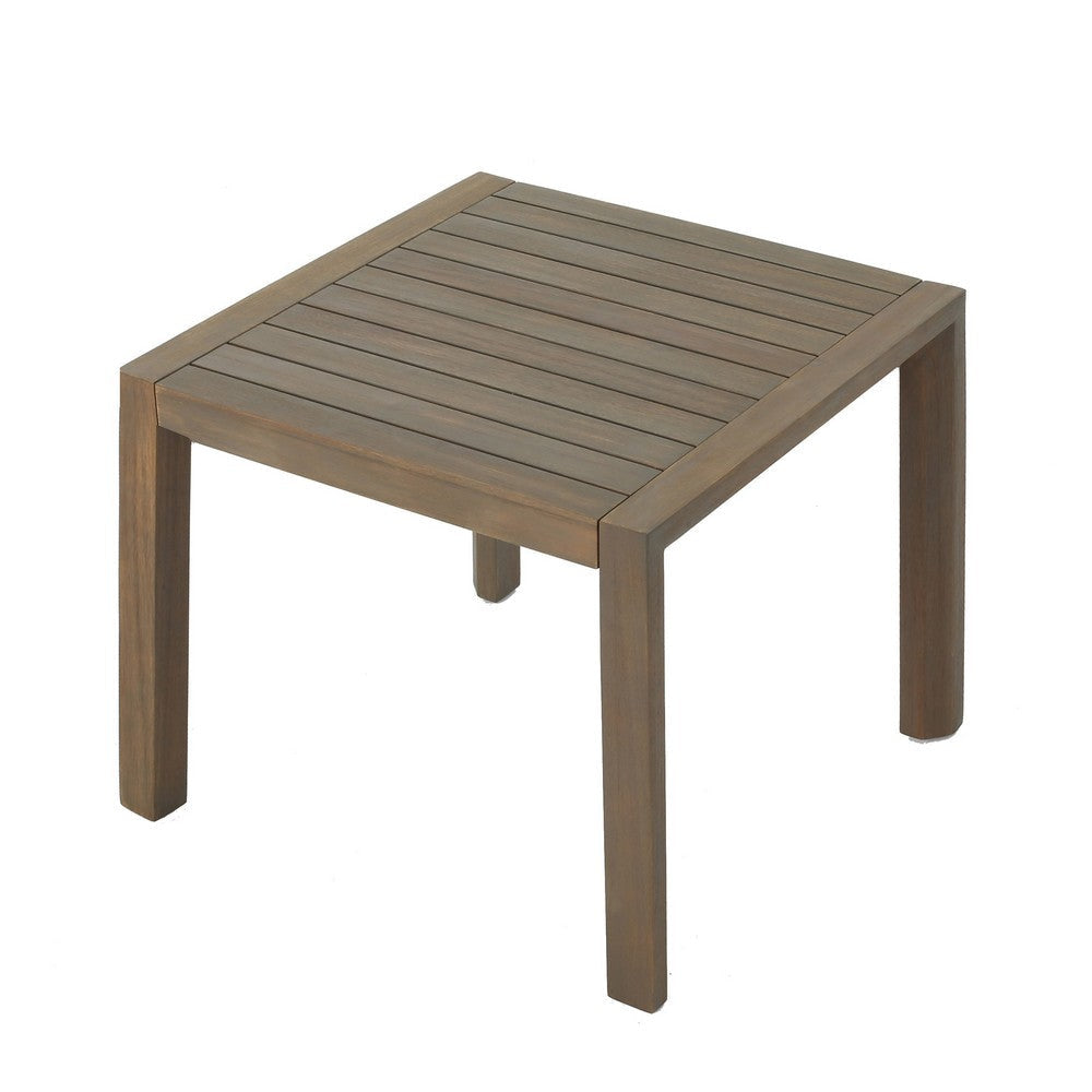 Liah Outdoor Patio Table Set 2 Chair Brown Acacia Wood Gray Polyester By Casagear Home BM320572