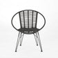 Outdoor Dining Chair Set of 2 Angled Basket Shaped Gray Rattan Metal By Casagear Home BM320576