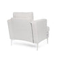 Accent Club Chair Padded Back and Seat Modern Silver Legs Beige Fabric By Casagear Home BM320584