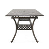 Dining Table 64-82 Inch Extendable Acacia Wood Top Aluminium Dark Brown By Casagear Home BM320587