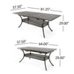 Dining Table 64-82 Inch Extendable Acacia Wood Top Aluminium Dark Brown By Casagear Home BM320587