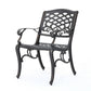 Toni Outdoor Armchair Scrolled Lattice Pattern Cabriole Legs Copper Metal By Casagear Home BM320588