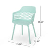 Outdoor Patio Chair Curved Arms Weather Resistant Modern Mint Green By Casagear Home BM320593