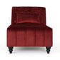 Chaise Lounger Tufted Design 55 Inch Birch Wood Frame Garnet Red Velvet By Casagear Home BM320596