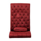 Chaise Lounger Tufted Design 55 Inch Birch Wood Frame Garnet Red Velvet By Casagear Home BM320596