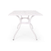 Toni Table 67 Inch Rectangular Lattice Top Saber Legs White Aluminium By Casagear Home BM320598