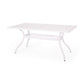 Toni Table, 67 Inch Rectangular Lattice Top, Saber Legs, White Aluminium By Casagear Home