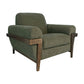 Pola Accent Chair, Olive Green Polyester, Foam Cushions, Solid Pine Wood By Casagear Home