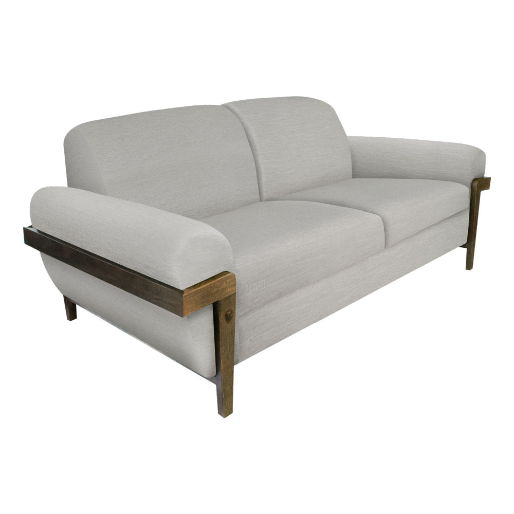 Pola Loveseat, Beige Polyester, Foam Cushions, Solid Pine Wood, 69 Inch By Casagear Home