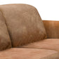 Pola Loveseat Cognac Brown Faux Leather Foam Solid Pine Wood 69 Inch By Casagear Home BM320750