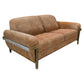 Pola Loveseat, Cognac Brown Faux Leather, Foam, Solid Pine Wood, 69 Inch By Casagear Home