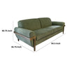 Pola Sofa Olive Green Polyester Foam Cushions Solid Pine Wood 95 Inch By Casagear Home BM320751