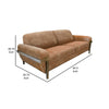 Pola Sofa Cognac Brown Faux Leather Foam Solid Pine Wood 95 Inch By Casagear Home BM320756