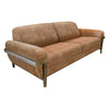 Pola Sofa, Cognac Brown Faux Leather, Foam, Solid Pine Wood, 95 Inch By Casagear Home