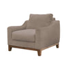 Tuba Accent Chair Light Brown Polyester Foam Cushions Solid Pine Wood By Casagear Home BM320758