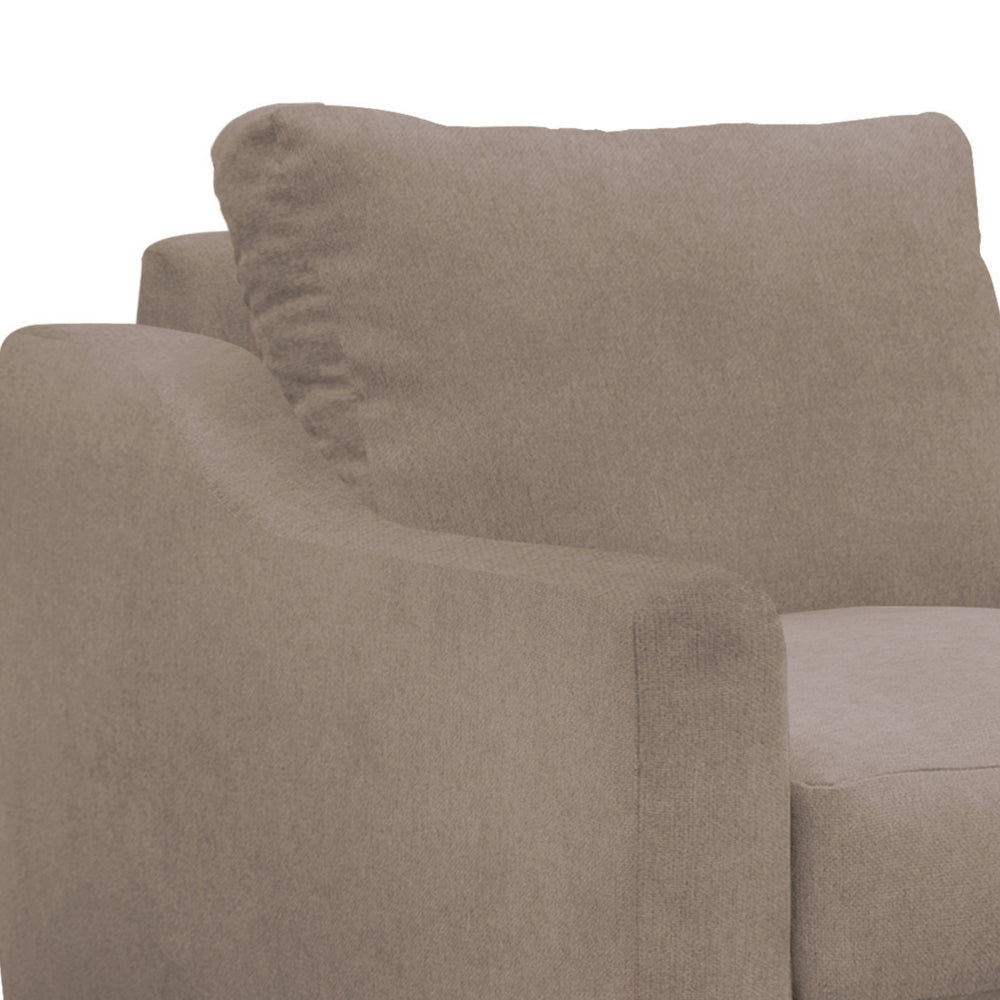 Tuba Accent Chair Light Brown Polyester Foam Cushions Solid Pine Wood By Casagear Home BM320758