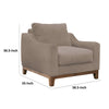 Tuba Accent Chair Light Brown Polyester Foam Cushions Solid Pine Wood By Casagear Home BM320758