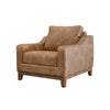 Tuba Accent Chair Cognac Brown Faux Leather Plush Foam Solid Pine Wood By Casagear Home BM320760