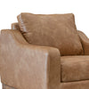 Tuba Accent Chair Cognac Brown Faux Leather Plush Foam Solid Pine Wood By Casagear Home BM320760