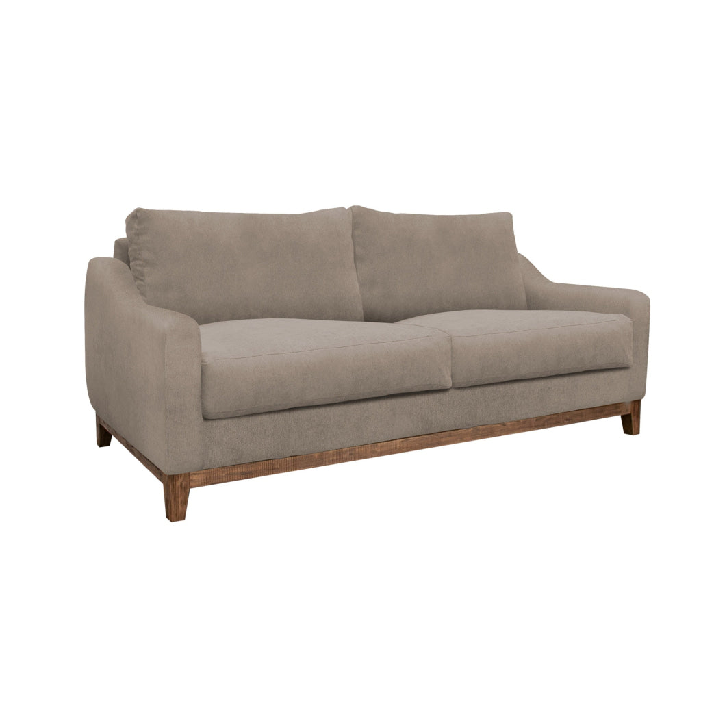 Tuba Loveseat Light Brown Polyester Plush Foam Solid Pine Wood 62 Inch By Casagear Home BM320764