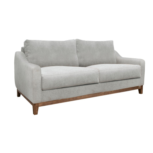 Tuba Loveseat Beige Polyester Foam Cushions Solid Pine Wood 62 Inch By Casagear Home BM320765