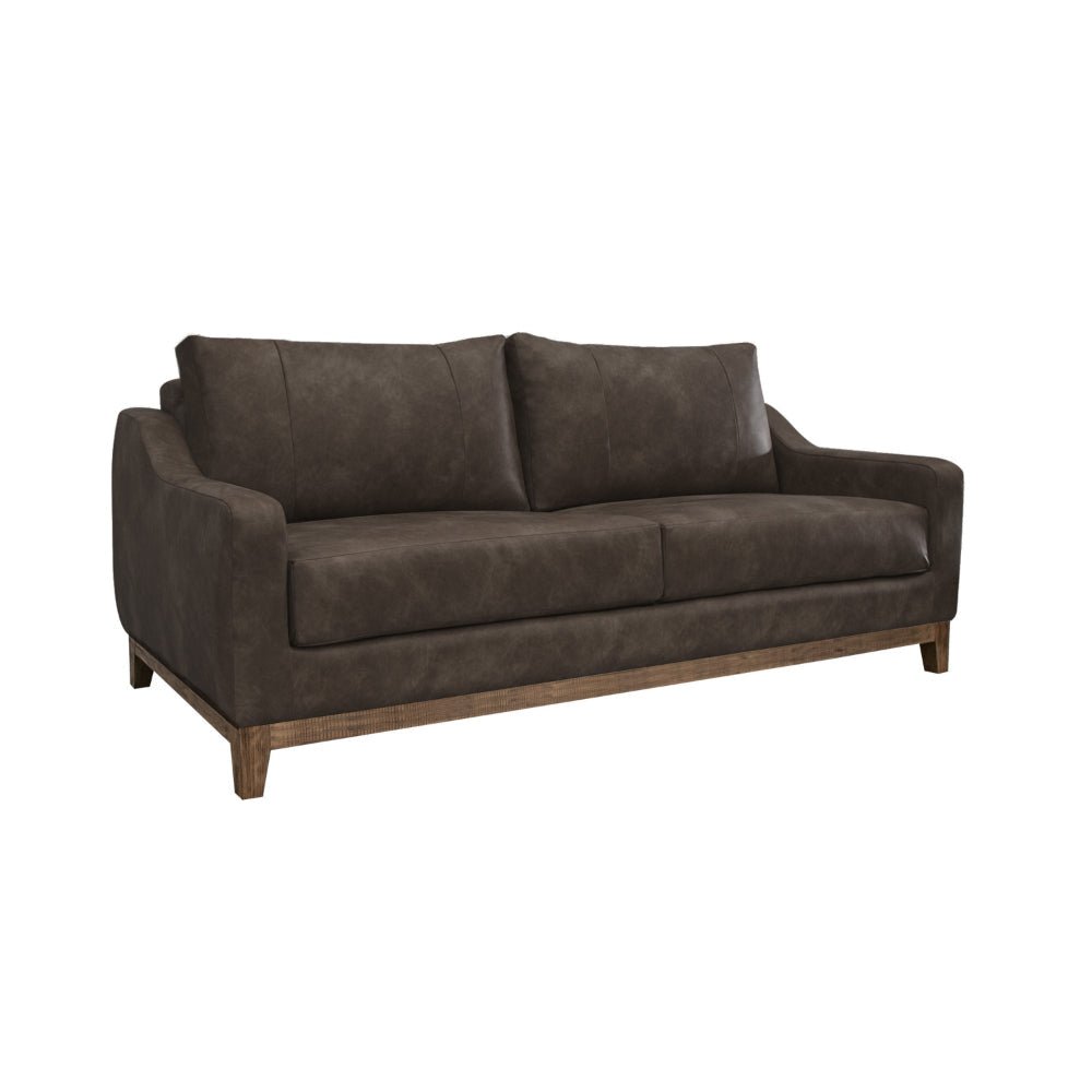 Tuba 62 Inch Loveseat, Chocolate Brown Polyester, Foam Cushions, Solid Wood By Casagear Home