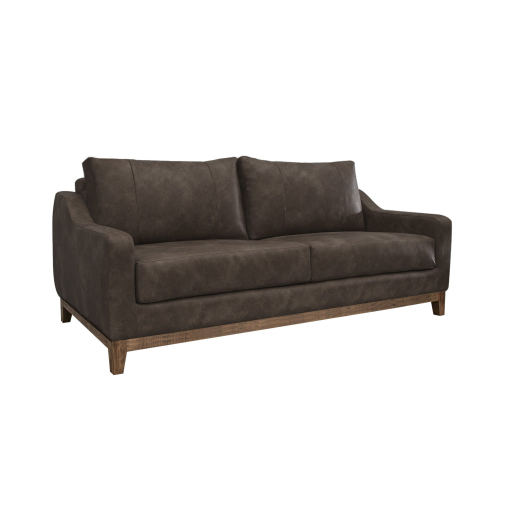 Tuba 62 Inch Loveseat Chocolate Brown Polyester Foam Cushions Solid Wood By Casagear Home BM320768