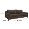 Tuba Sofa Chocolate Brown Polyester Foam Cushions Solid Wood 88 Inch By Casagear Home BM320774