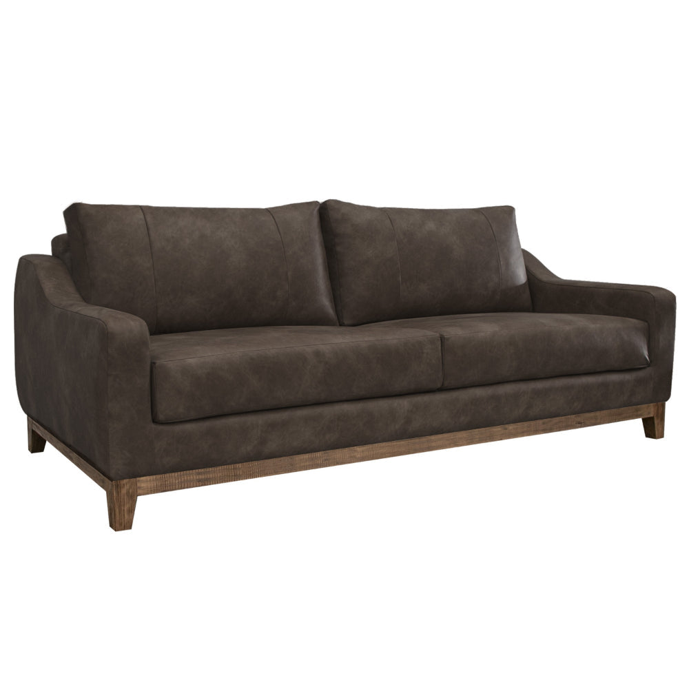 Tuba Sofa, Chocolate Brown Polyester, Foam Cushions, Solid Wood, 88 Inch By Casagear Home