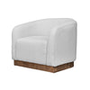 Ino Accent Chair Ivory Polyester Foam Cushions Solid Pine Wood Platform By Casagear Home BM320775