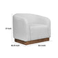 Ino Accent Chair Ivory Polyester Foam Cushions Solid Pine Wood Platform By Casagear Home BM320775